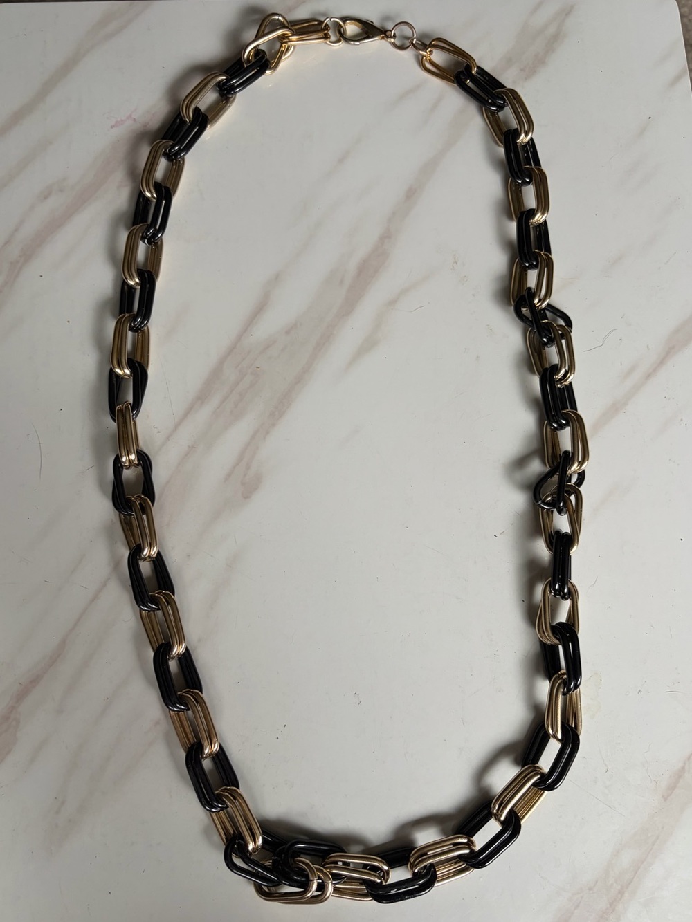 3/$20 Costume Gold and Black Link Chain Necklace - Women Jewelry